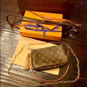 Lg size Louis Vuitton Pochette w 4 straps & Tassel